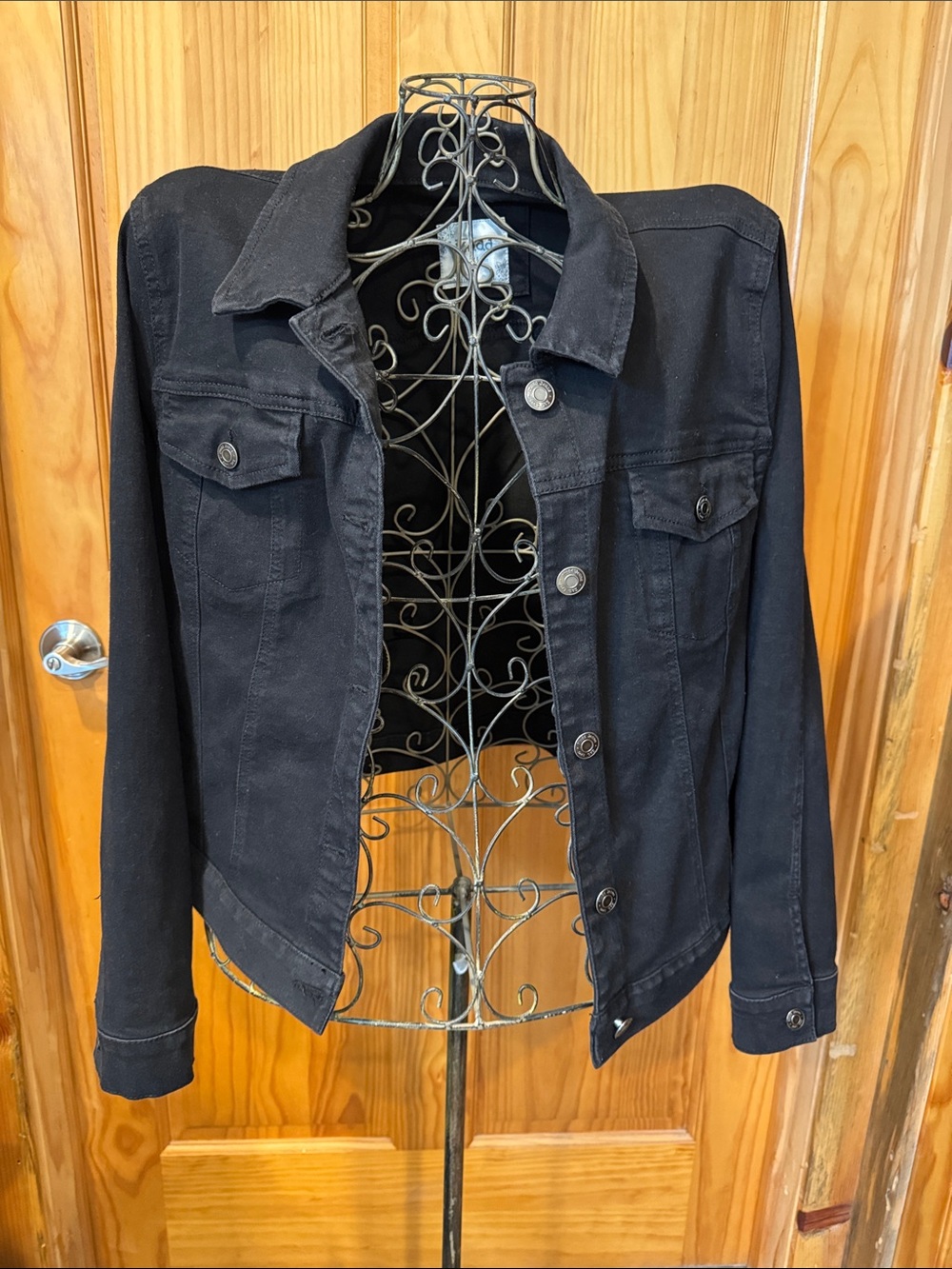 Mudd Black Denim Jacket with Button Front